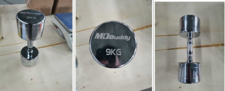 Гантель хромированная MD Buddy MD2303B 9 кг