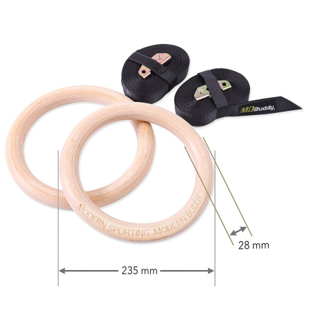 Кольца гимнастические деревянные MD Buddy MD1352