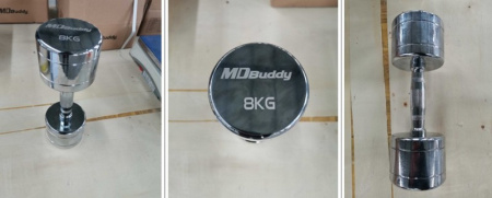 Гантель хромированная MD Buddy MD2303B 8 кг