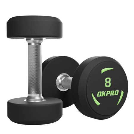 гантель полиуретановая (2-50 кг) green logo okpro ok1036 Гантель полиуретановая (2-50 кг) Green Logo OKPRO OK1036