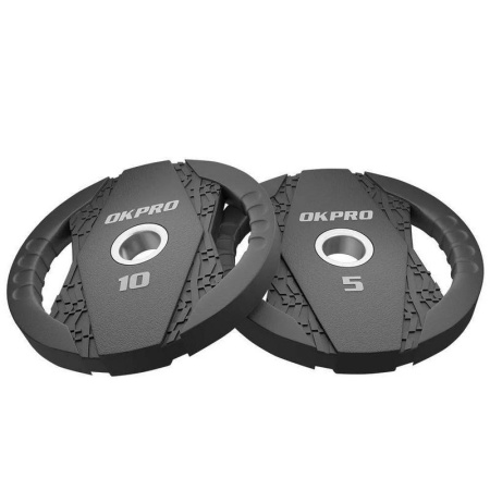 Диск обрезиненный тренировочный с двойным хватом OKPRO OK2005C 10 кг