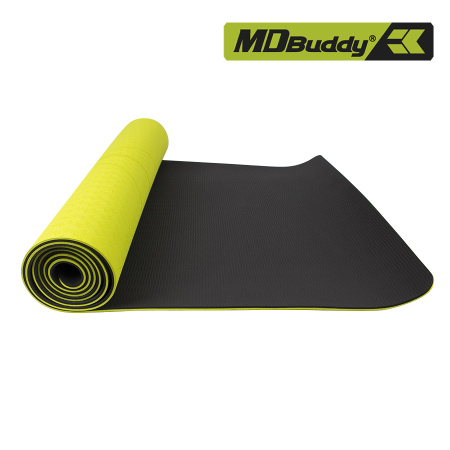 Коврик для йоги ТПЭ (183*61*0,6 см) зеленый MD Buddy MD9038