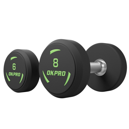 гантель полиуретановая (2-50 кг) green logo okpro ok1036 Гантель полиуретановая (2-50 кг) Green Logo OKPRO OK1036