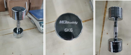 Гантель хромированная MD Buddy MD2303B 6 кг Гантель хромированная MD Buddy MD2303B 6 кг
