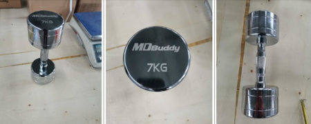 Гантель хромированная MD Buddy MD2303B 7 кг Гантель хромированная MD Buddy MD2303B 7 кг