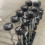 Штанга неразборная прямая полиуретановая 10-55 кг (шаг 5 кг) Gymmaster ANA-025