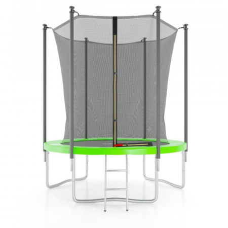 Батут с защитной сеткой DFC JUMP4FUN 6 ft зеленый с лестницей